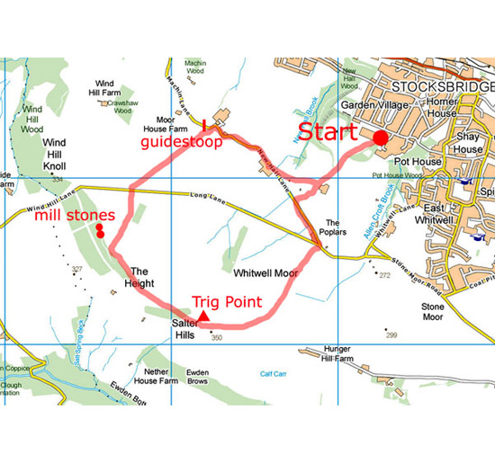 Whitwell Moor walk map