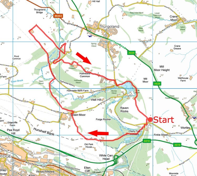 Green Moor walk map