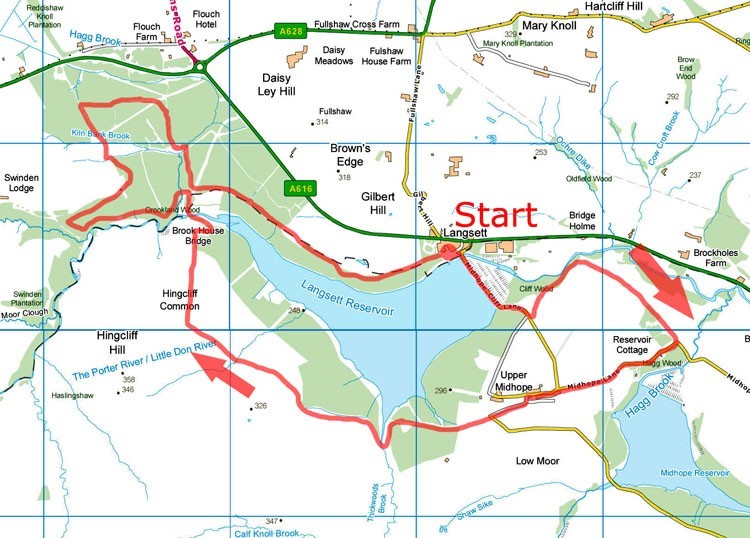 Langsett Reservoir map