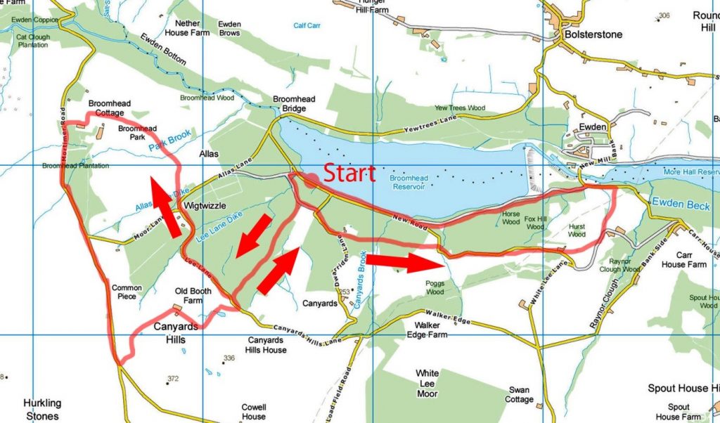 Wigtwizzle Bridleway map