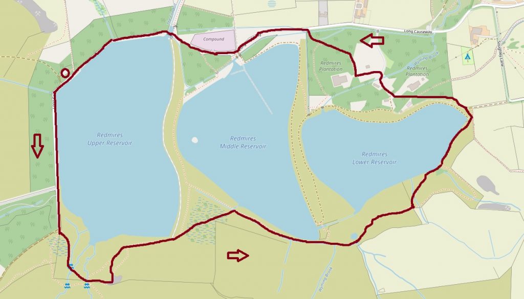 Redmires Reservoirs Circular walk map