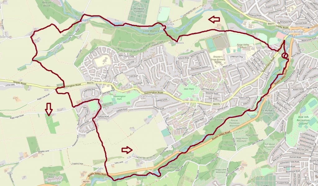 Rivelin circular walk map